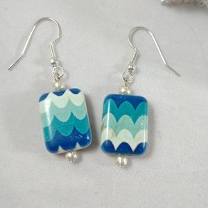 Beach / ocean inspired bead earrings